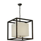 Meyda Lighting Kitzi 31" 2-Light Flemish Bronze Box Pendant Light With Statuario Idalight Shade Glass