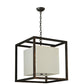 Meyda Lighting Kitzi 31" 2-Light Flemish Bronze Box Pendant Light With Statuario Idalight Shade Glass