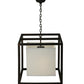 Meyda Lighting Kitzi 31" 2-Light Flemish Bronze Box Pendant Light With Statuario Idalight Shade Glass