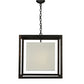 Meyda Lighting Kitzi 31" 2-Light Flemish Bronze Box Pendant Light With Statuario Idalight Shade Glass