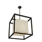 Meyda Lighting Kitzi 31" 2-Light Flemish Bronze Box Pendant Light With Statuario Idalight Shade Glass