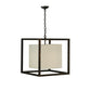Meyda Lighting Kitzi 31" 2-Light Flemish Bronze Box Pendant Light With Statuario Idalight Shade Glass