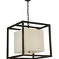 Meyda Lighting Kitzi 31" 2-Light Flemish Bronze Box Pendant Light With Statuario Idalight Shade Glass