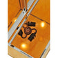 Meyda Lighting Kitzi 31" 3-Light Chrome Box Pendant Light With Amber Quartz Idalight Shade Glass