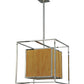 Meyda Lighting Kitzi 31" 3-Light Chrome Box Pendant Light With Amber Quartz Idalight Shade Glass