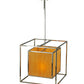 Meyda Lighting Kitzi 31" 3-Light Chrome Box Pendant Light With Amber Quartz Idalight Shade Glass