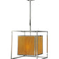Meyda Lighting Kitzi 31" 3-Light Chrome Box Pendant Light With Amber Quartz Idalight Shade Glass
