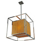 Meyda Lighting Kitzi 31" 3-Light Chrome Box Pendant Light With Amber Quartz Idalight Shade Glass