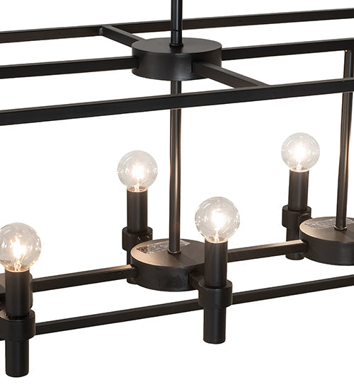 Meyda Lighting Kitzi 32" 8-Light Solar Black Island Pendant Light