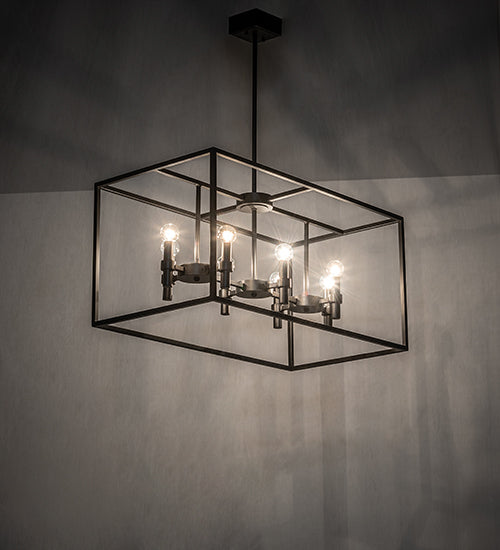 Meyda Lighting Kitzi 32" 8-Light Solar Black Island Pendant Light