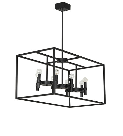 Meyda Lighting Kitzi 32" 8-Light Solar Black Island Pendant Light