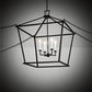 Meyda Lighting Kitzi 32"Sq 4-Light Flat Black & White Tapered Pendant Light With White Faux Candlelight
