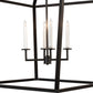 Meyda Lighting Kitzi 32"Sq 4-Light Flat Black & White Tapered Pendant Light With White Faux Candlelight