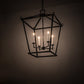Meyda Lighting Kitzi 34" 4-Light Black Satin Wrought Iron Tapered Pendant Light With White Faux Candlelight
