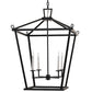 Meyda Lighting Kitzi 34" 4-Light Black Satin Wrought Iron Tapered Pendant Light With White Faux Candlelight