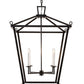 Meyda Lighting Kitzi 34" 4-Light Black Satin Wrought Iron Tapered Pendant Light With White Faux Candlelight