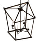 Meyda Lighting Kitzi 34" 4-Light Black Satin Wrought Iron Tapered Pendant Light With White Faux Candlelight