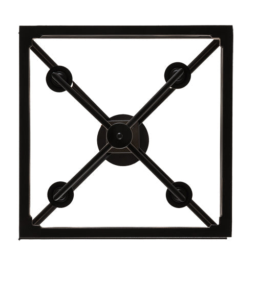 Meyda Lighting Kitzi 34" 4-Light Black Satin Wrought Iron Tapered Pendant Light With White Faux Candlelight