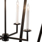 Meyda Lighting Kitzi 34" 4-Light Black Satin Wrought Iron Tapered Pendant Light With White Faux Candlelight
