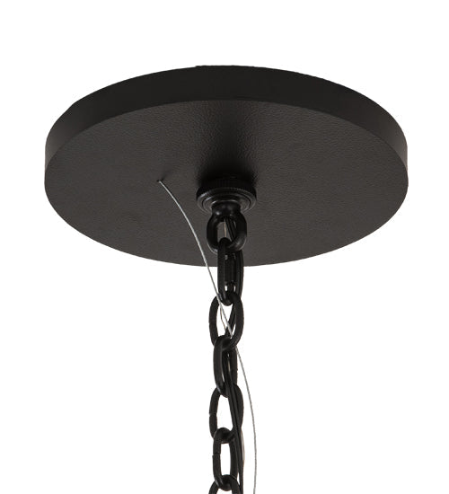 Meyda Lighting Kitzi 34" 4-Light Black Satin Wrought Iron Tapered Pendant Light With White Faux Candlelight