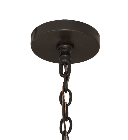 Meyda Lighting Kitzi 34" 4-Light Timeless Bronze Cilindro Pendant Light With White Textrene & Statuario Idalight Shade Glass