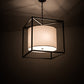 Meyda Lighting Kitzi 34" 4-Light Timeless Bronze Cilindro Pendant Light With White Textrene & Statuario Idalight Shade Glass