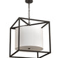 Meyda Lighting Kitzi 34" 4-Light Timeless Bronze Cilindro Pendant Light With White Textrene & Statuario Idalight Shade Glass