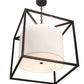 Meyda Lighting Kitzi 34" 4-Light Timeless Bronze Cilindro Pendant Light With White Textrene & Statuario Idalight Shade Glass