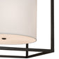 Meyda Lighting Kitzi 34" 4-Light Timeless Bronze Cilindro Pendant Light With White Textrene & Statuario Idalight Shade Glass
