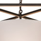 Meyda Lighting Kitzi 34" 4-Light Timeless Bronze Cilindro Pendant Light With White Textrene & Statuario Idalight Shade Glass