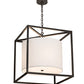 Meyda Lighting Kitzi 34" 4-Light Timeless Bronze Cilindro Pendant Light With White Textrene & Statuario Idalight Shade Glass