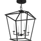 Meyda Lighting Kitzi 34" 4-Light Wrought Iron Tapered Pendant Light With White Faux Candlelight