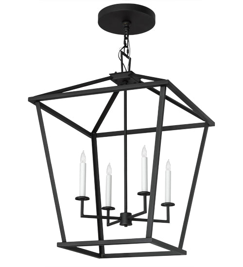 Meyda Lighting Kitzi 34" 4-Light Wrought Iron Tapered Pendant Light With White Faux Candlelight