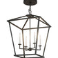 Meyda Lighting Kitzi 34" 4-Light Wrought Iron Tapered Pendant Light With White Faux Candlelight