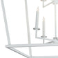 Meyda Lighting Kitzi 36"Sq 8-Light Matte White Tapered Pendant Light With White Faux Candlelight