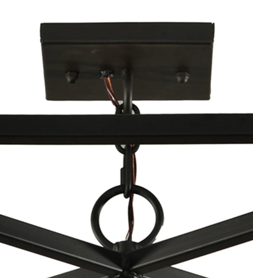 Meyda Lighting Kitzi 40" 8-Light Oil Rubbed Bronze Box Pendant Light With Clear Seeded Shade Glass