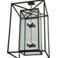 Meyda Lighting Kitzi 40" 8-Light Oil Rubbed Bronze Box Pendant Light With Clear Seeded Shade Glass