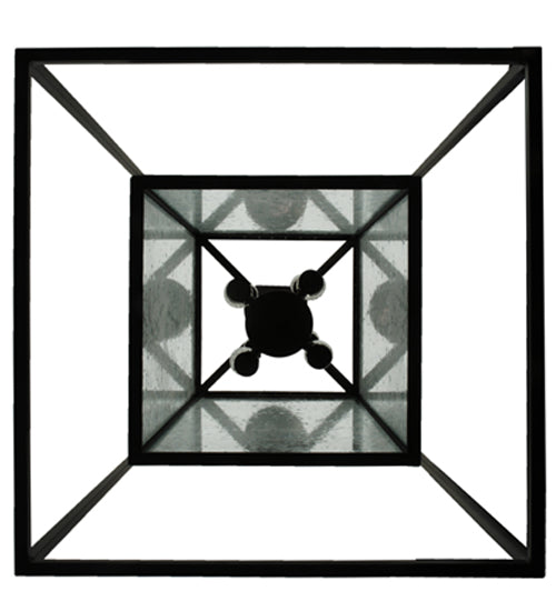 Meyda Lighting Kitzi 40" 8-Light Oil Rubbed Bronze Box Pendant Light With Clear Seeded Shade Glass