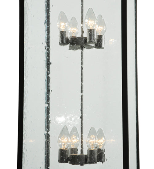 Meyda Lighting Kitzi 40" 8-Light Oil Rubbed Bronze Box Pendant Light With Clear Seeded Shade Glass