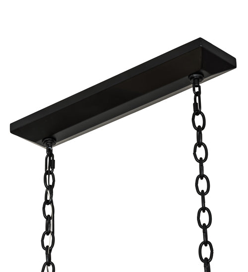 Meyda Lighting Kitzi 41" 5-Light Flat Black Island Tapered Island Pendant Light With White Faux Candlelight