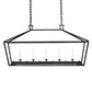 Meyda Lighting Kitzi 41" 5-Light Flat Black Island Tapered Island Pendant Light With White Faux Candlelight
