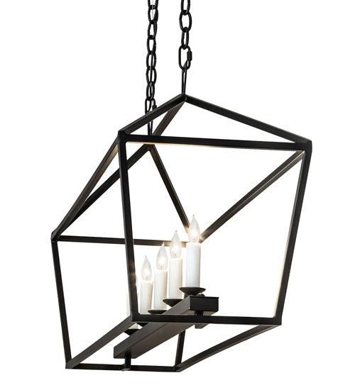 Meyda Lighting Kitzi 41" 5-Light Flat Black Island Tapered Island Pendant Light With White Faux Candlelight