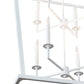 Meyda Lighting Kitzi 42"Sq 8-Light Matte White Tapered Pendant Light With White Faux Candlelight