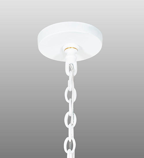 Meyda Lighting Kitzi 42"Sq 8-Light Matte White Tapered Pendant Light With White Faux Candlelight