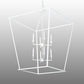 Meyda Lighting Kitzi 42"Sq 8-Light Matte White Tapered Pendant Light With White Faux Candlelight
