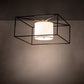 Meyda Lighting Kitzi 43" 2-Light Timeless Bronze Flush Mount Light With White Statuario Idalight & Off-White Styrene Shade