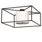 Meyda Lighting Kitzi 43" 2-Light Timeless Bronze Flush Mount Light With White Statuario Idalight & Off-White Styrene Shade