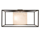 Meyda Lighting Kitzi 43" 2-Light Timeless Bronze Flush Mount Light With White Statuario Idalight & Off-White Styrene Shade