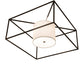 Meyda Lighting Kitzi 43" 2-Light Timeless Bronze Flush Mount Light With White Statuario Idalight & Off-White Styrene Shade