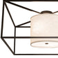Meyda Lighting Kitzi 43" 2-Light Timeless Bronze Flush Mount Light With White Statuario Idalight & Off-White Styrene Shade